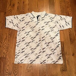 Mens Vintage Fishing Polo L